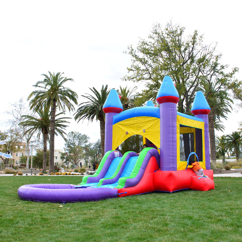 HeroKiddo Jelly Bean 13.5' x 26' Bounce House with Water Slide and Air